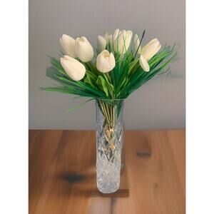 Atlantis Crystal Vase 10.5" Tall ATL14 Collection Vintage MCM Tube Flowers Shiny